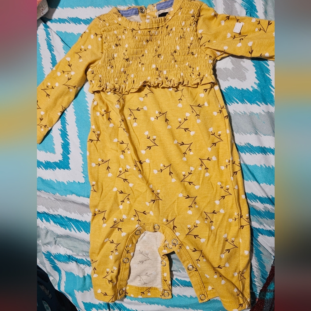 Yellow Floral Baby Romper